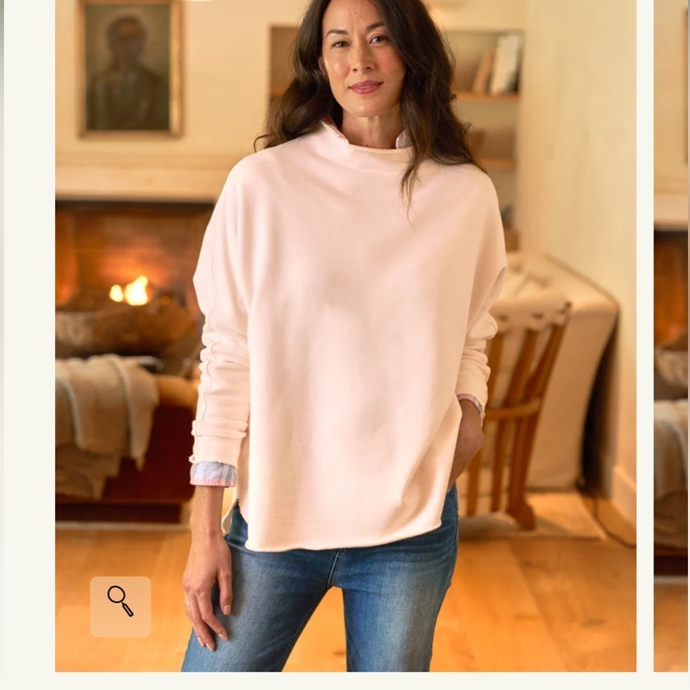 Frank & Eileen Effie Long Sleeve Funnel Neck Capelet Triple Fleece Small S